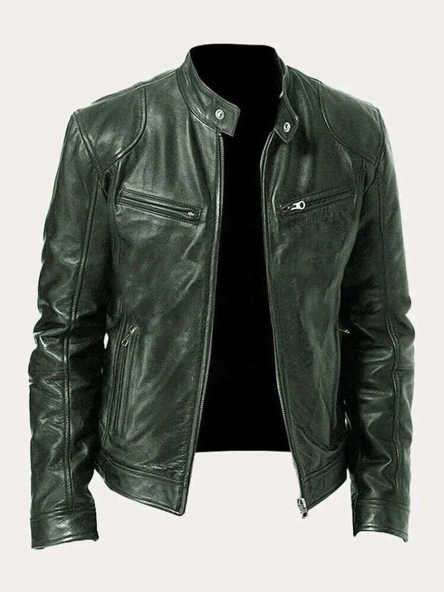Maverick | Biker Jacket for Men with Genuine Leather Design
