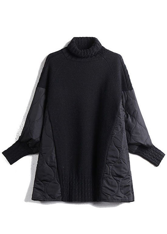 Hailey | Patchwork Sweater – Relaxed Fit with Turtleneck