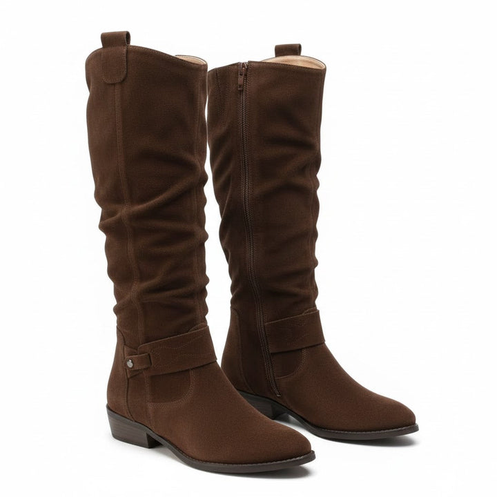 Vespera | Lässige Slouchy-Stiefel für Damen mit knöchelhohem Schaft und Blockabsatz