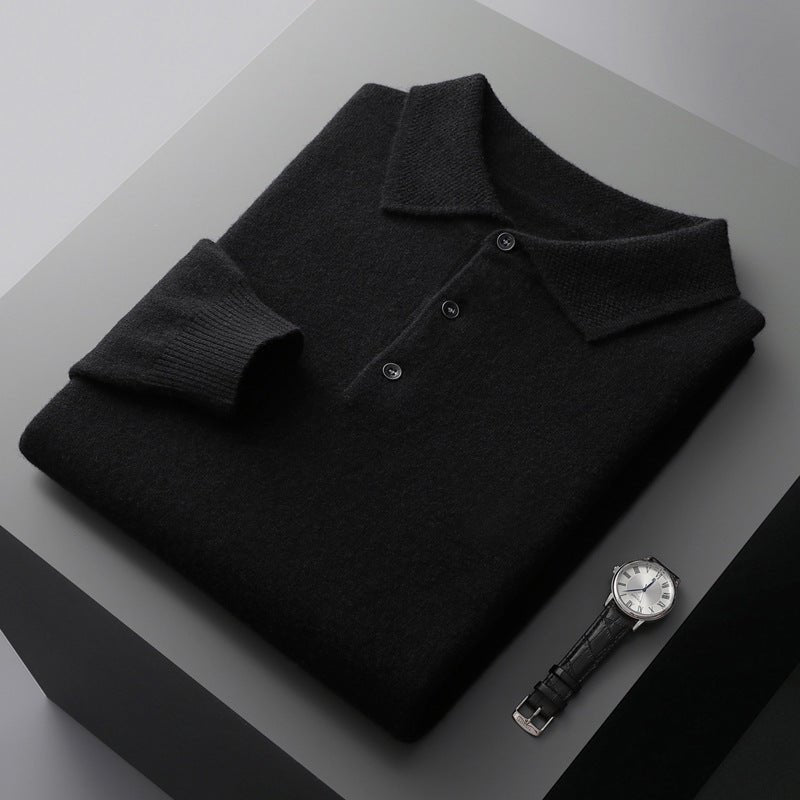 Eldridge | Maglione polo in cotone lavorato a maglia a maniche lunghe