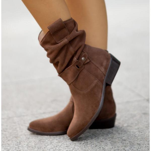Ellarose | Lässige Slouchy-Ankle-Boots für Damen mit umgeschlagenem Schaft