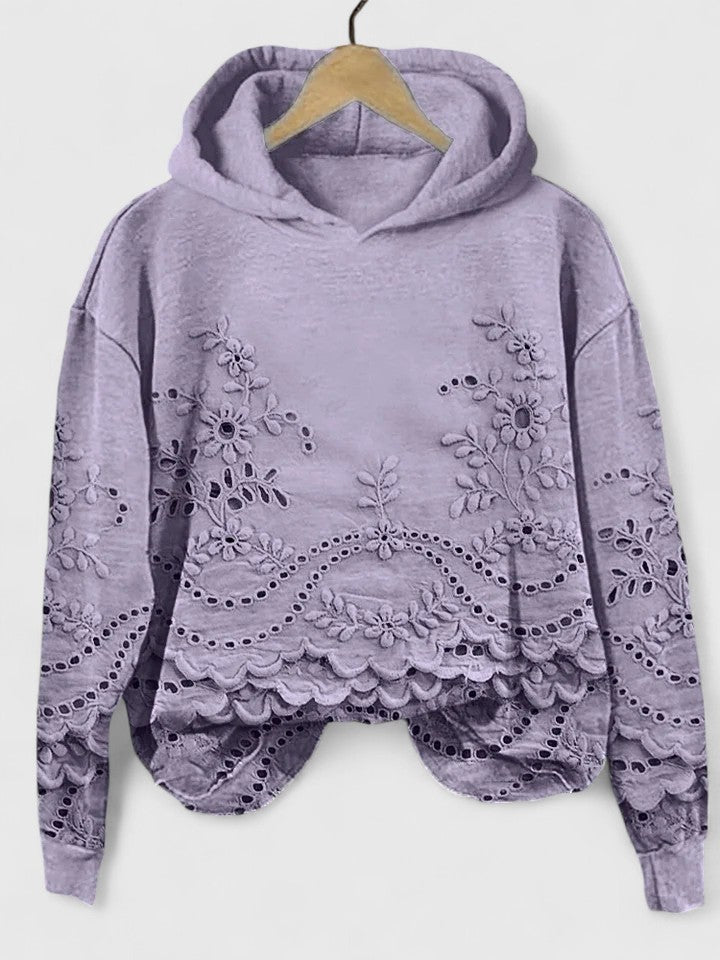 Clara | Stylischer Kapuzenpullover mit Spitzen-Details