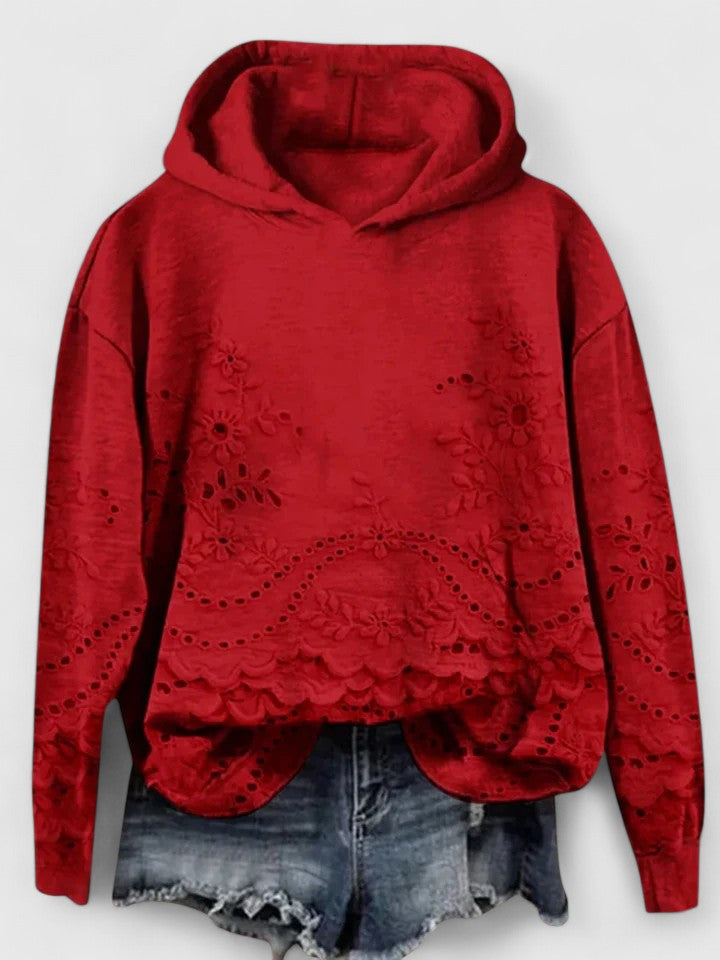 Clara | Stylischer Kapuzenpullover mit Spitzen-Details