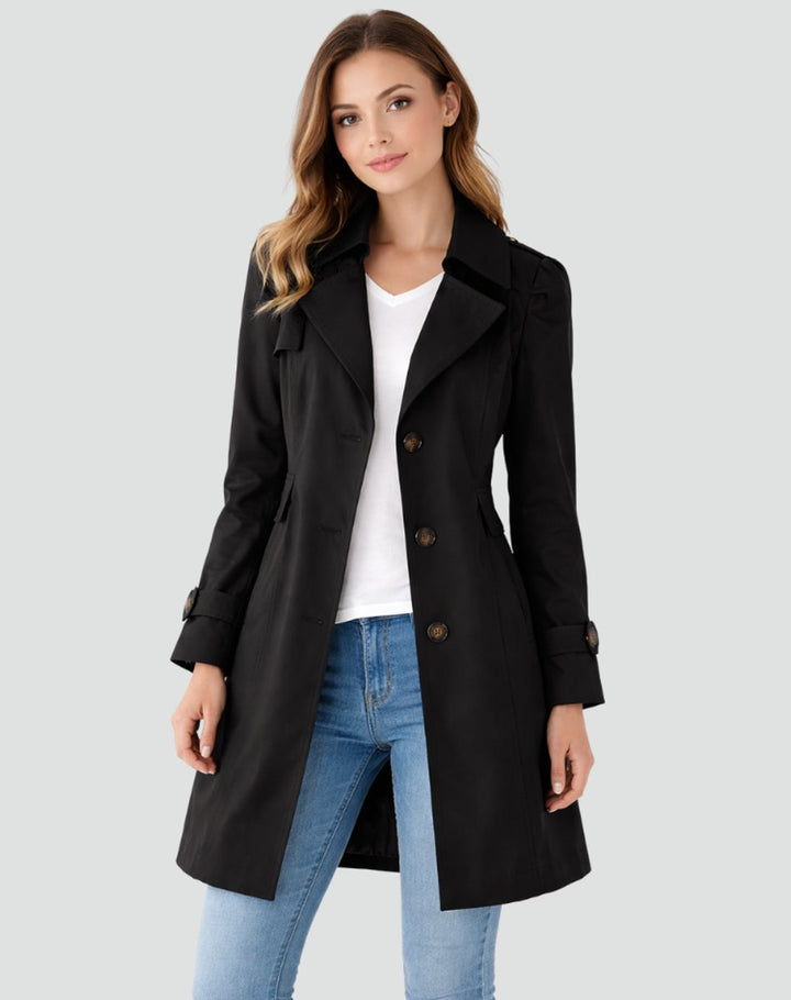Clara | Trench sartoriale classico di media lunghezza da donna