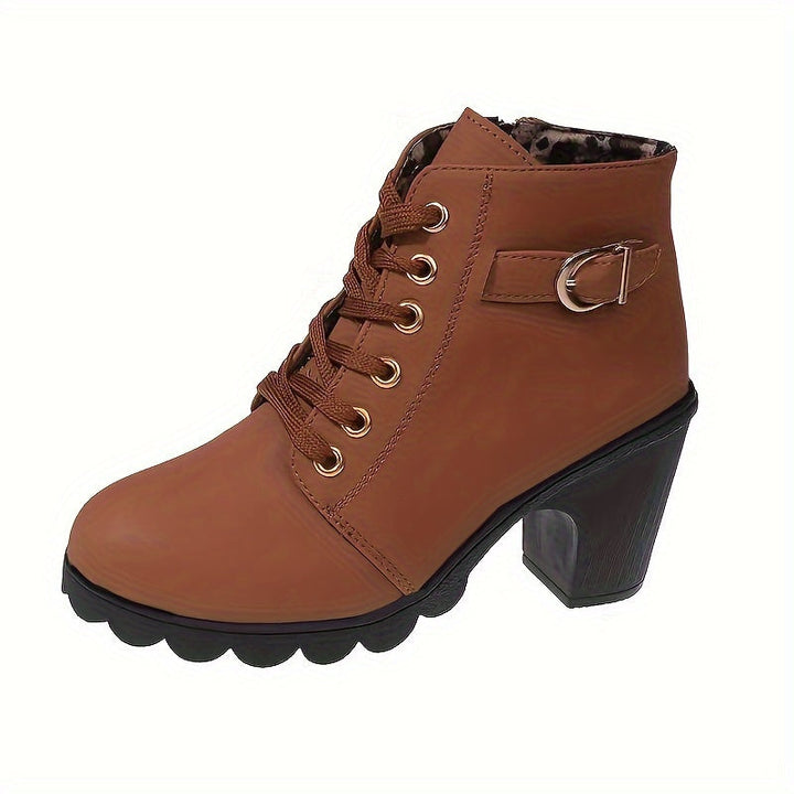 Virella | Stilvolle Schnür-Ankle-Boots für Damen mit Blockabsatz