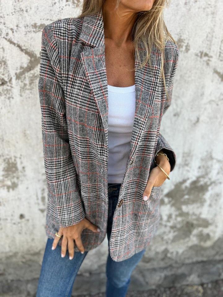 Vivian | Blazer casual classico da donna in cotone a quadri