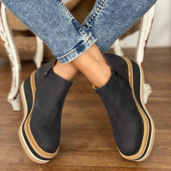 Celestria | Stivaletti da donna eleganti con zeppa, platform e cerniera