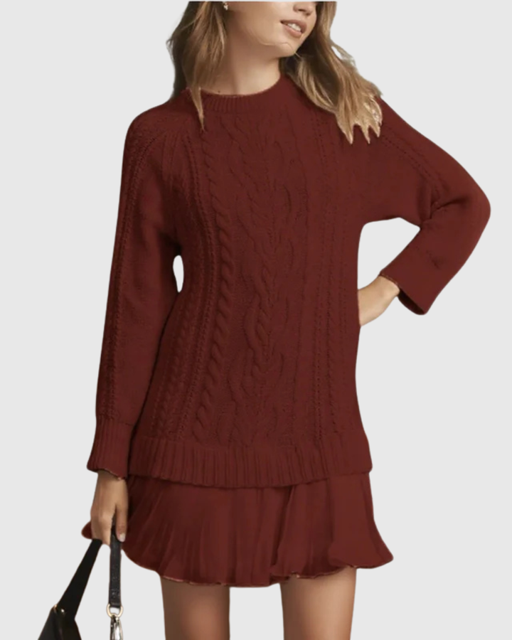Celeste | Cable Knit Sweater Dress