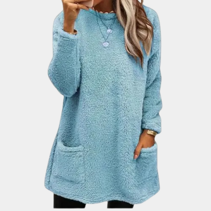 Drunelle | Kuscheliges Teddy-Tunika-Kleid mit Taschen