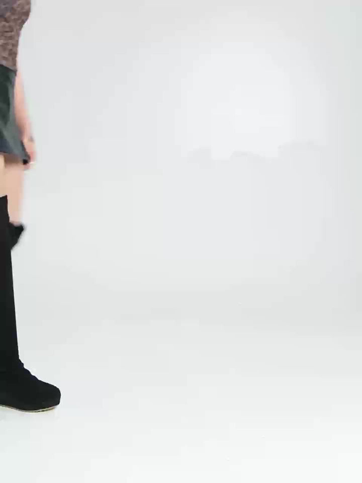 Alvela | Stivali da donna elasticizzati sopra il ginocchio, con zeppa elegante