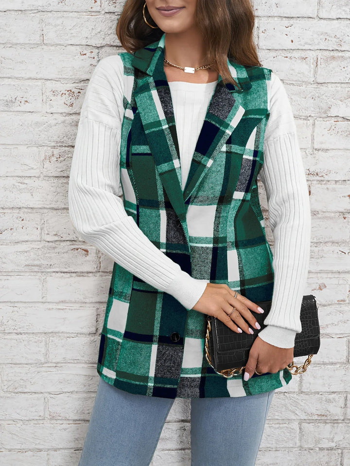 Drunelle | Elegant Tailored Check Waistcoat