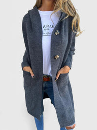 Corinne | Lang geschnittener Strickcardigan mit Knöpfen