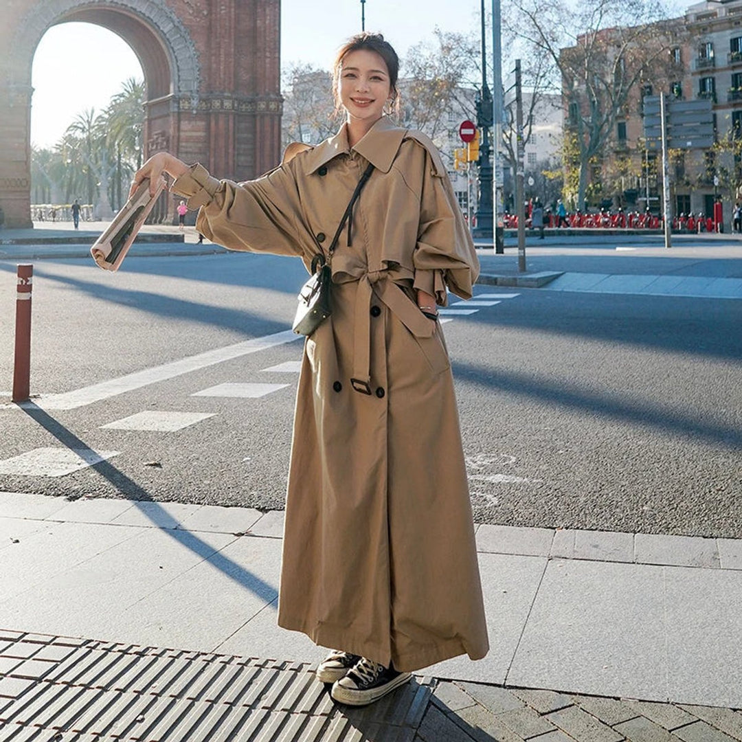 Rowan | Trench maxi doppiopetto oversize ed elegante da donna