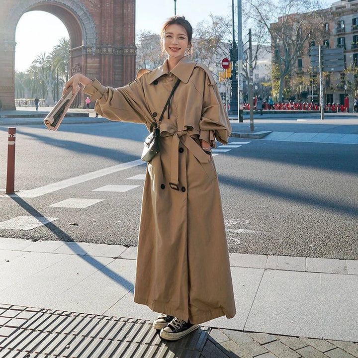 Rowan | Trench maxi doppiopetto oversize ed elegante da donna