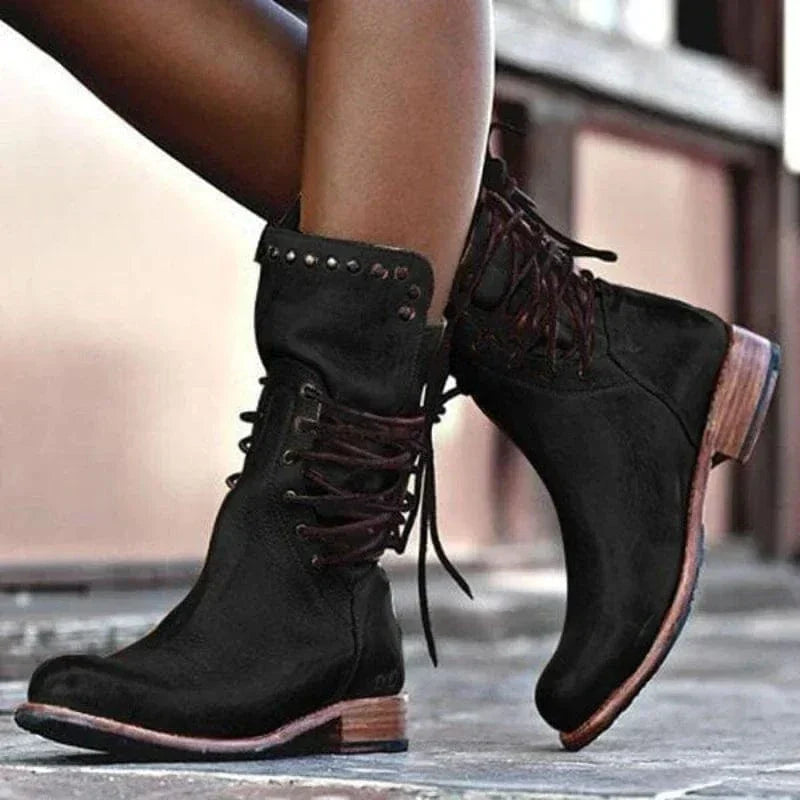 Novelle | Rustikale Western-Schnürstiefel für Damen