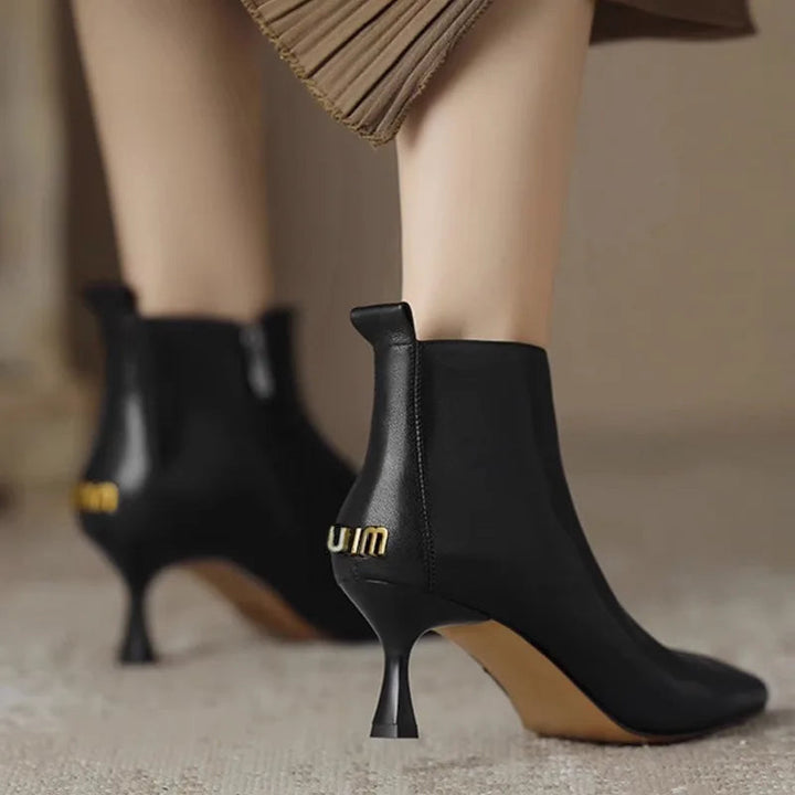 Claire | Pointed-Toe Kitten Heel Boots