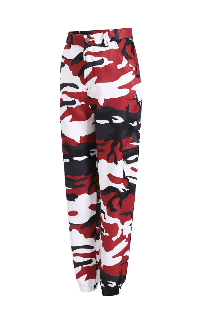 Drunelle | Pantaloni cargo mimetici alla moda con vita elasticizzata
