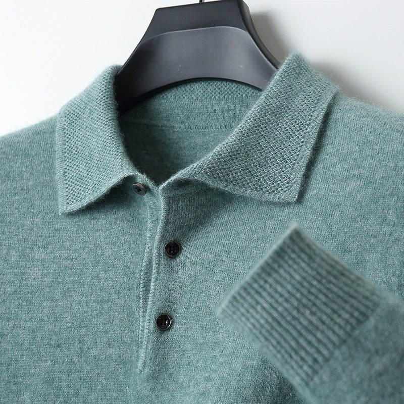 Eldridge | Maglione polo in cotone lavorato a maglia a maniche lunghe