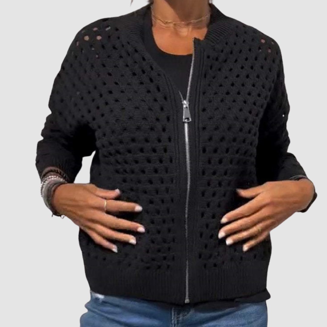Aveline | Hohlgestrickter Reißverschluss-Cardigan