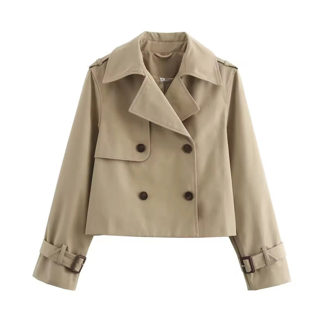 Celeste | Trench corto doppiopetto elegante da donna