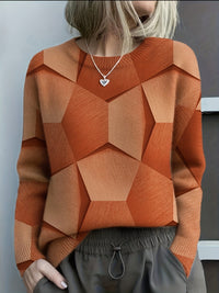 Maja | Geometric Patterned Soft Knit Sweater