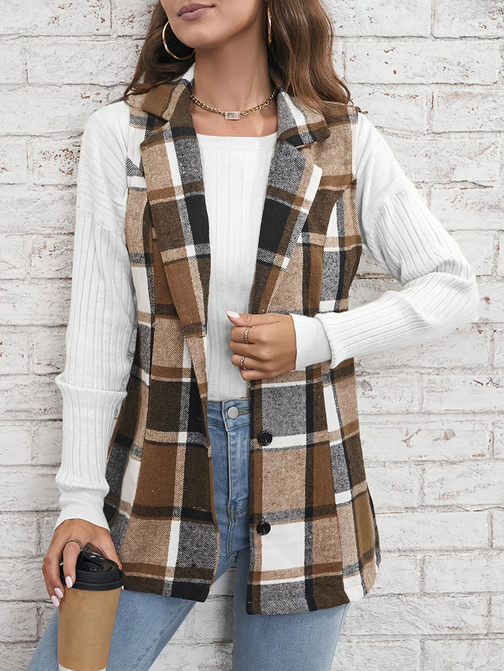 Drunelle | Elegant Tailored Check Waistcoat