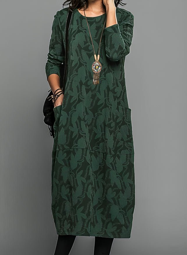 Leah | Floral Winter Dress with Pockets for Women