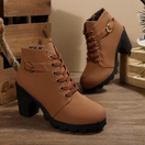 Elowen | Stivaletti eleganti da donna con lacci e tacco largo