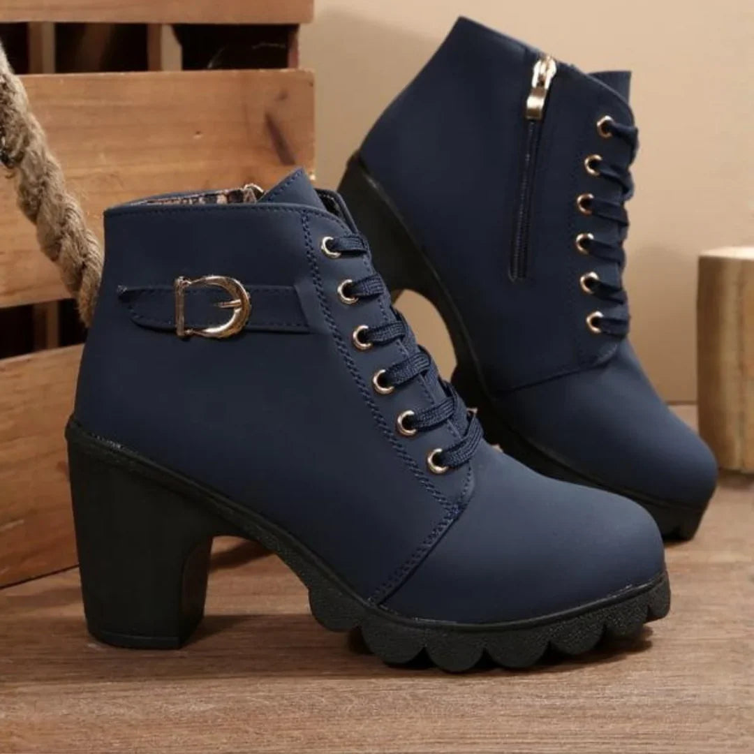 Elowen | Stivaletti eleganti da donna con lacci e tacco largo