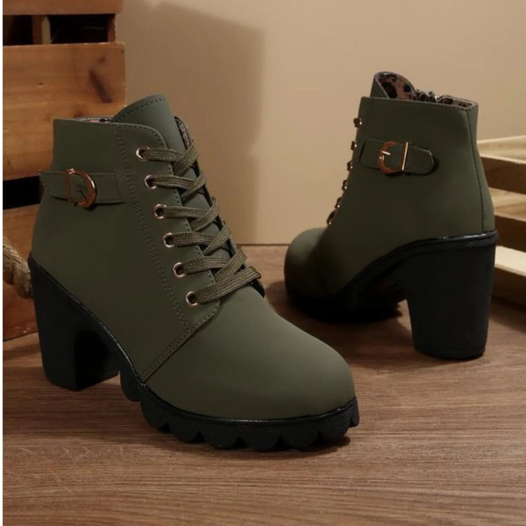 Elowen | Stivaletti eleganti da donna con lacci e tacco largo