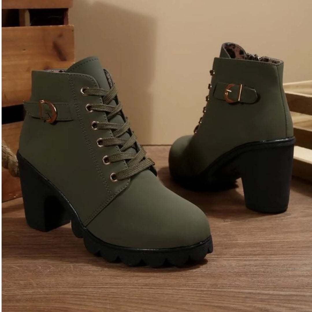 Elowen | Stivaletti eleganti da donna con lacci e tacco largo