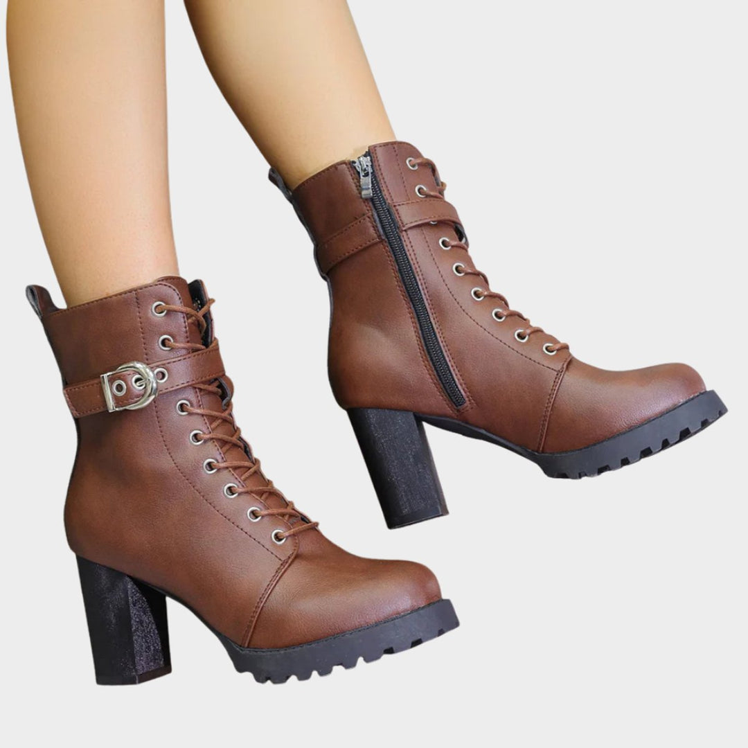 Valiant | Stivaletti da donna stile combat, con lacci e tacco largo