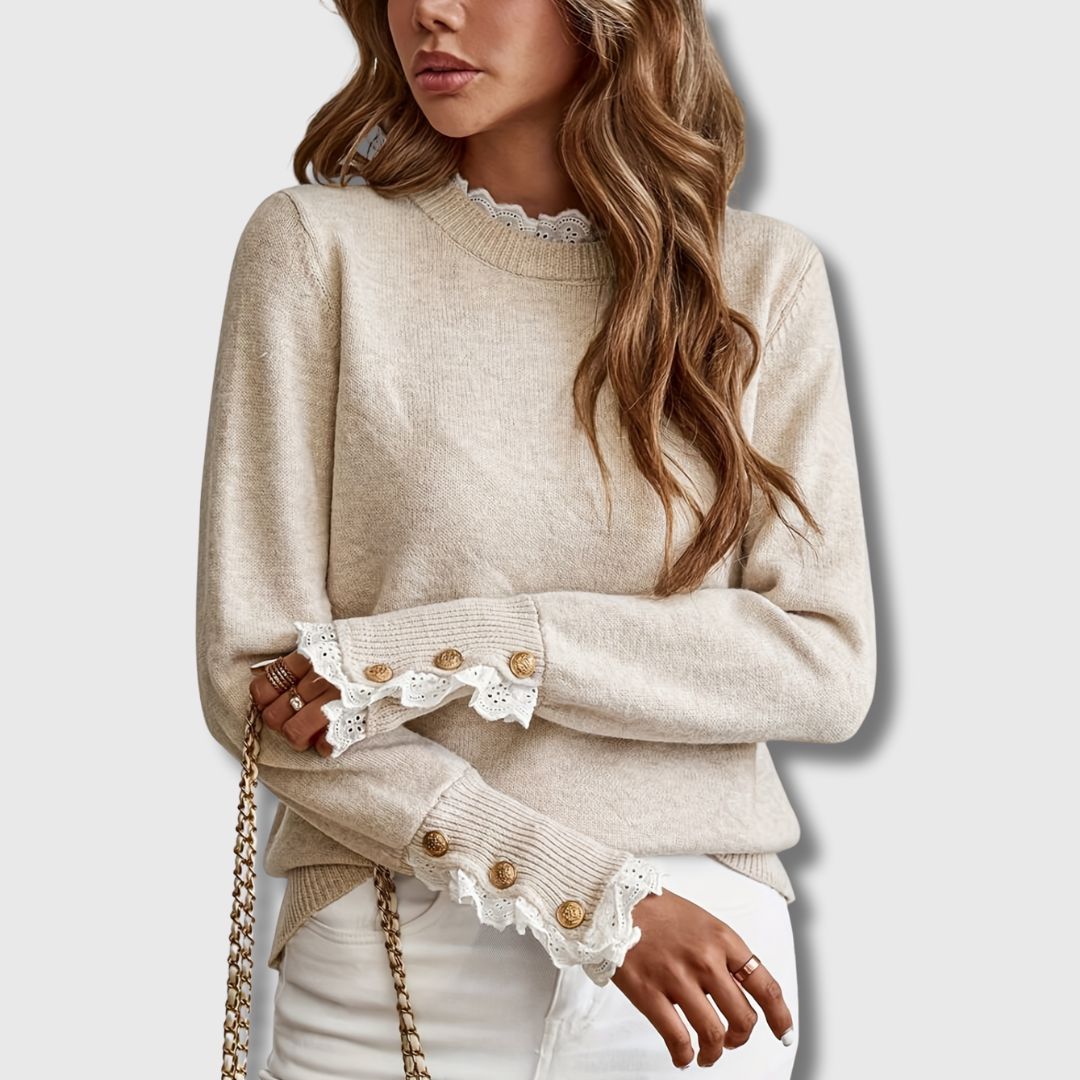 Aveline | Elegant Lace Detail Women’s Sweater