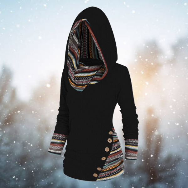 Franza | Tribal Hoodie – Relaxed Style for Women