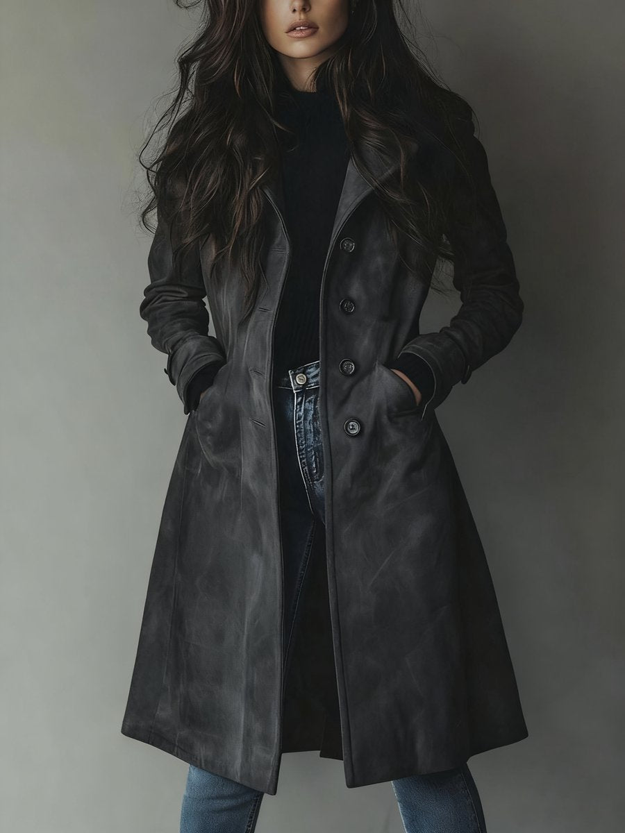 Odette | Trench lungo doppiopetto elegante da donna