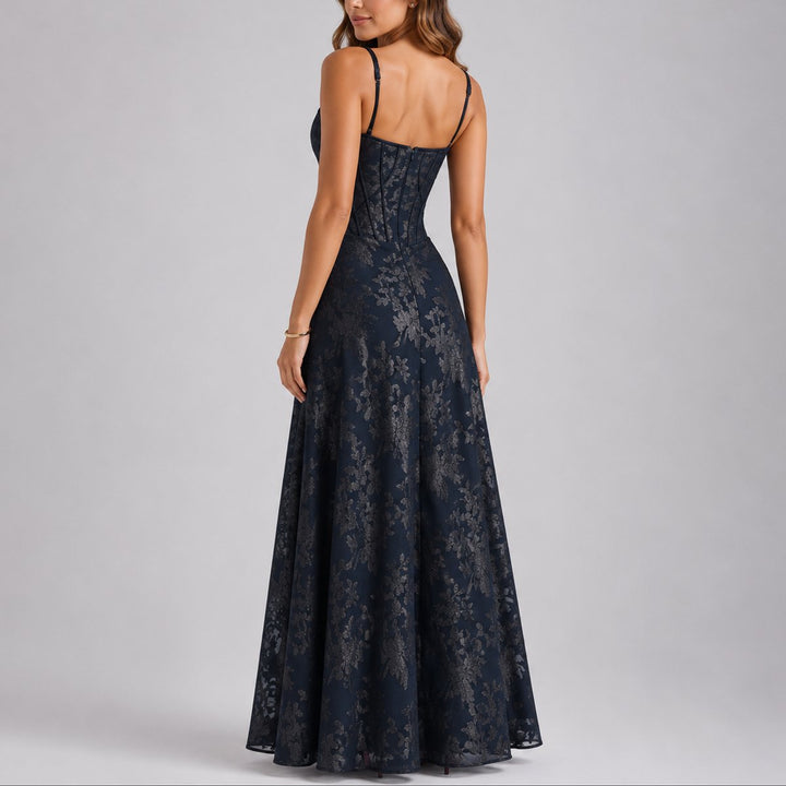 Aloura | Elegantes florales Korsett-Maxikleid für Damen