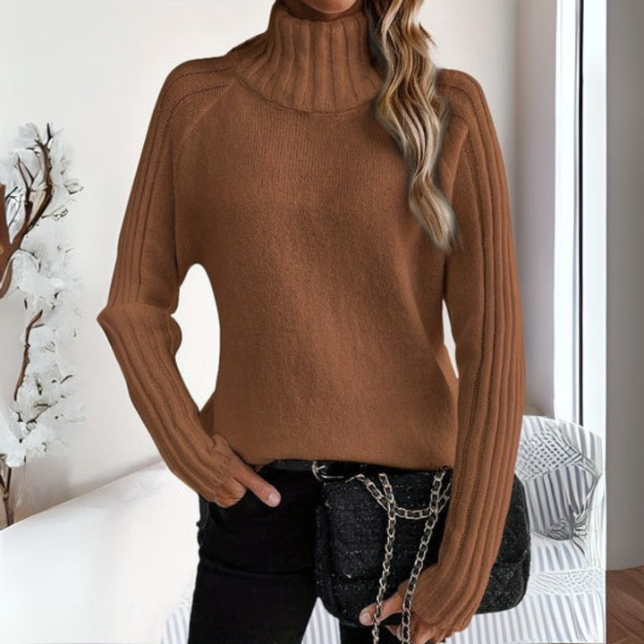 Lena | Turtleneck Sweater – Soft Knit with Ribbed Sleeves for Women