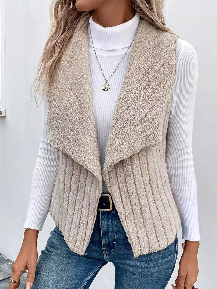 Wynelle | Cozy Fleece Open-Collar Vest