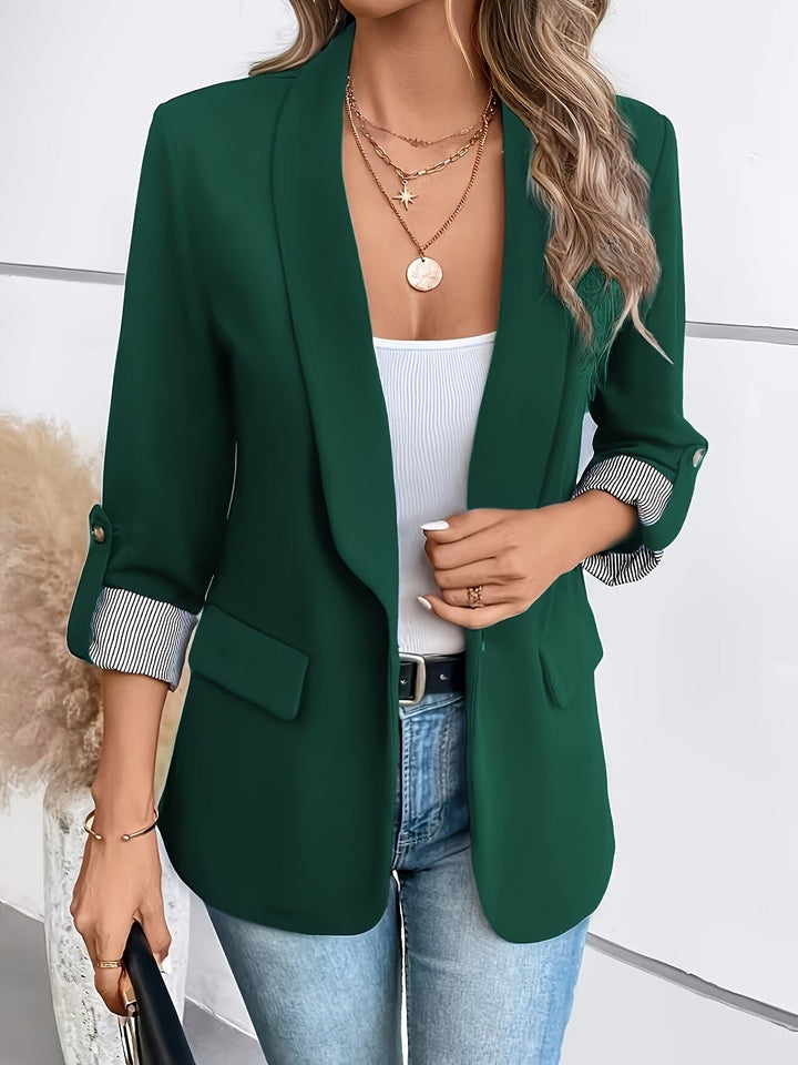 Maeve | Blazer mit einem Knopf und aufrollbaren 3/4-Ärmeln für Damen