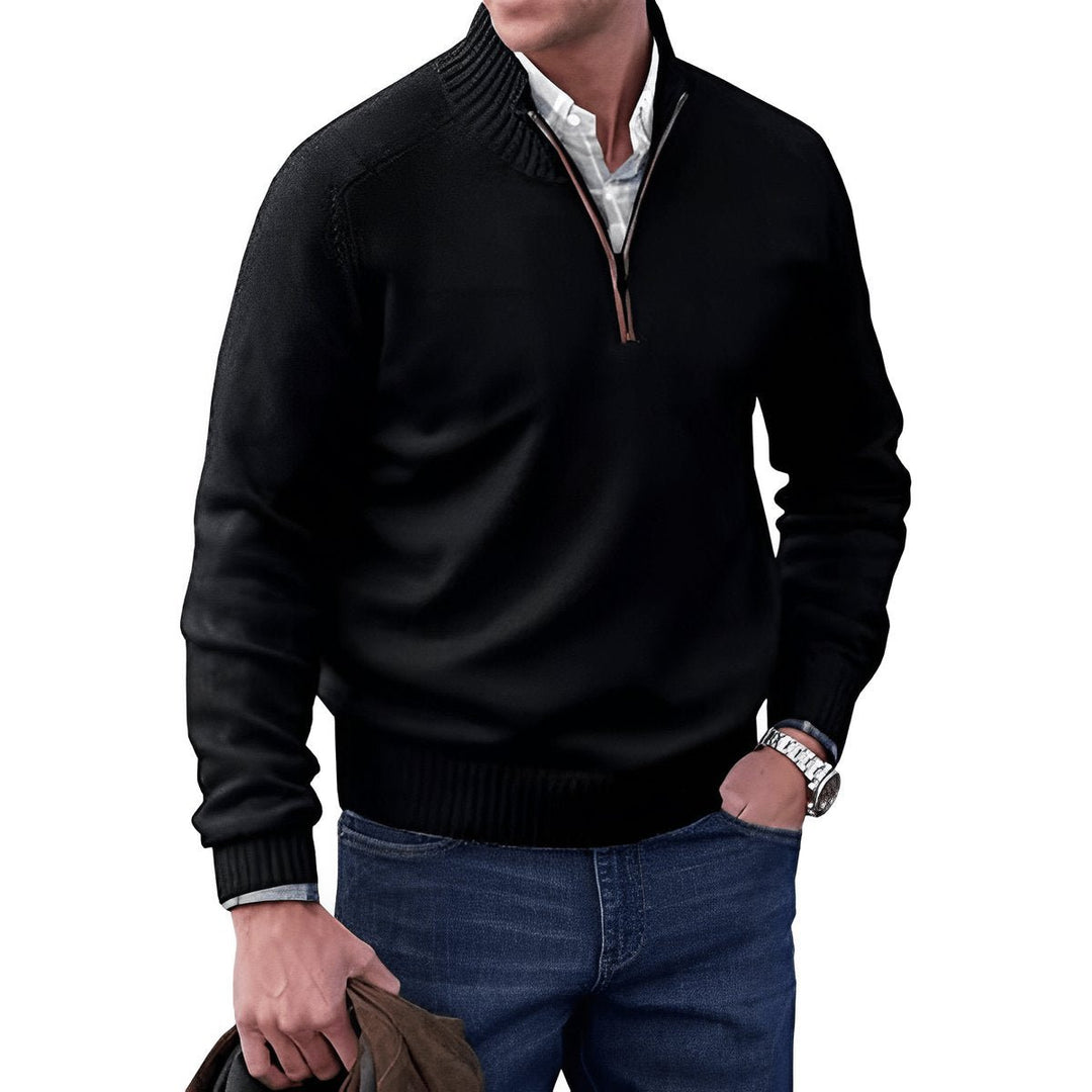 Elias | Knit Sweater – Regular Fit with Quarter-Zip for Men