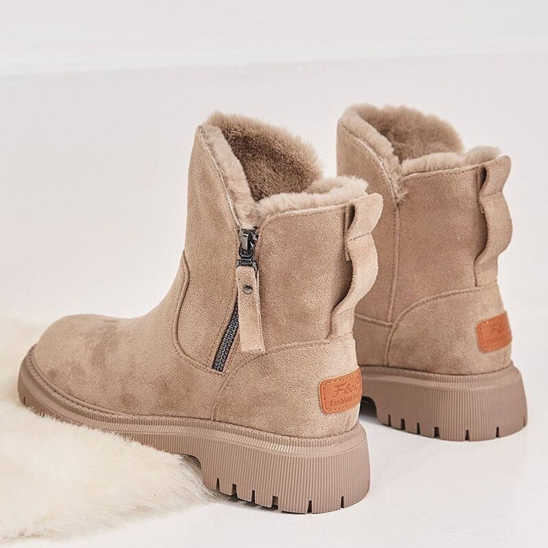 Valencia | Bequeme Ankle Boots für Damen aus gefüttertem Veloursleder zum Hineinschlüpfen