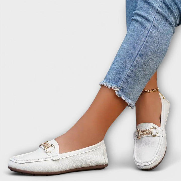 Genevieve | Zeitlose flache und leichte Damen-Loafer aus Leder