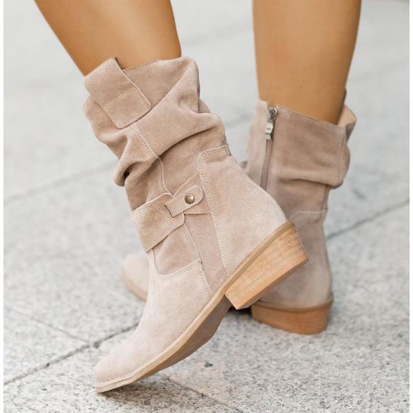 Ellarose | Lässige Slouchy-Ankle-Boots für Damen mit umgeschlagenem Schaft