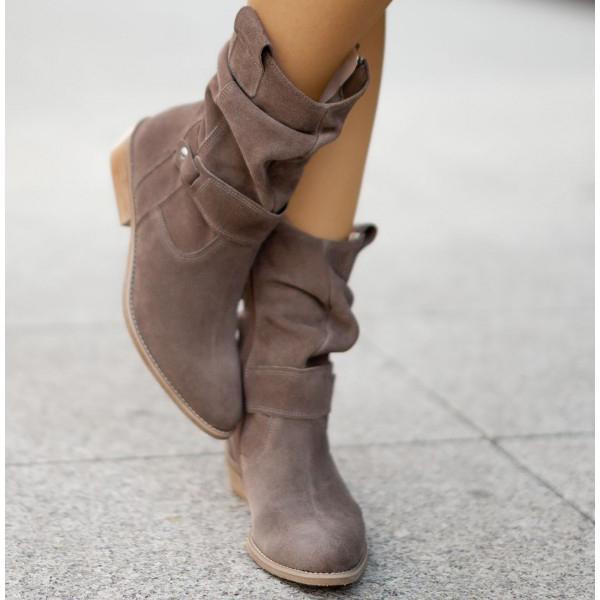 Ellarose | Lässige Slouchy-Ankle-Boots für Damen mit umgeschlagenem Schaft