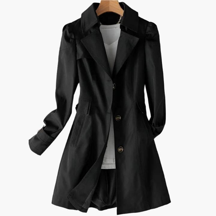 Seraphina | Trench classico lungo da donna con bottoni sul davanti