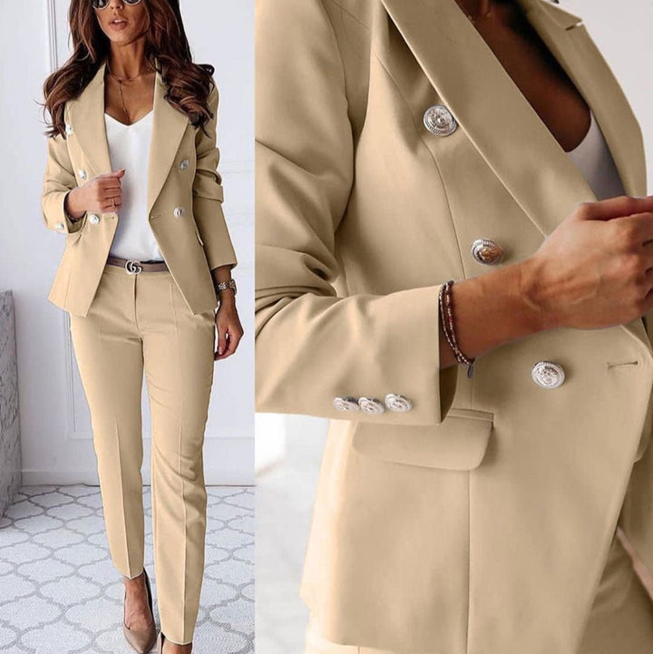 Lena | Completo da donna con blazer doppiopetto e pantaloni dritti