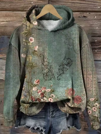 Clara | Botanical Jacquard Knitted Hoodie