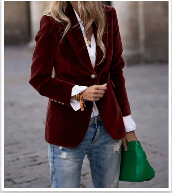Sienna | Blazer elegante da donna in velluto dalla vestibilità aderente