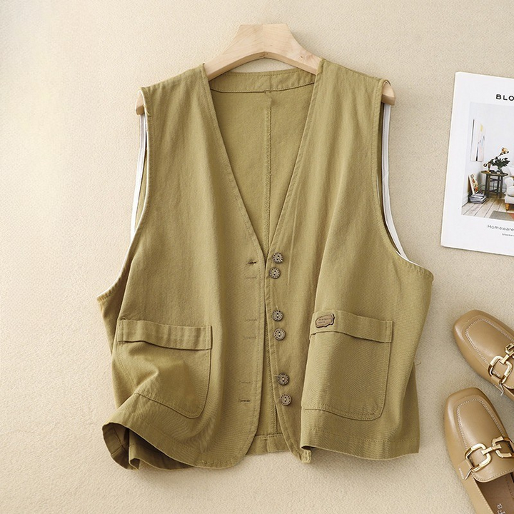 Maribel | Relaxed Button-Front Women’s Layering Vest