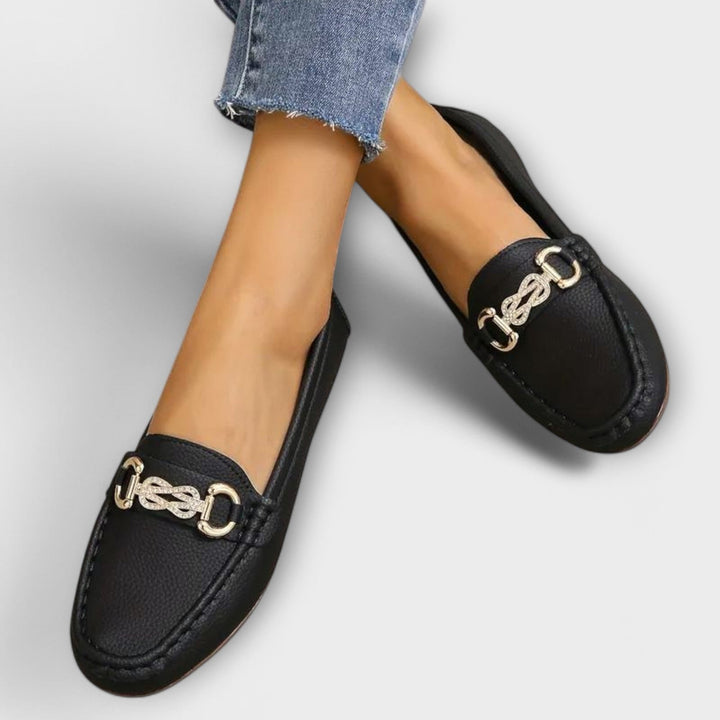 Genevieve | Zeitlose flache und leichte Damen-Loafer aus Leder